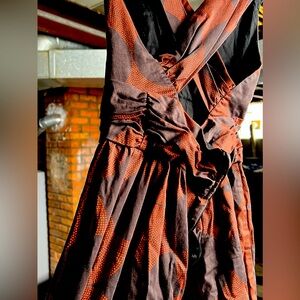 Red / black pointillism dress